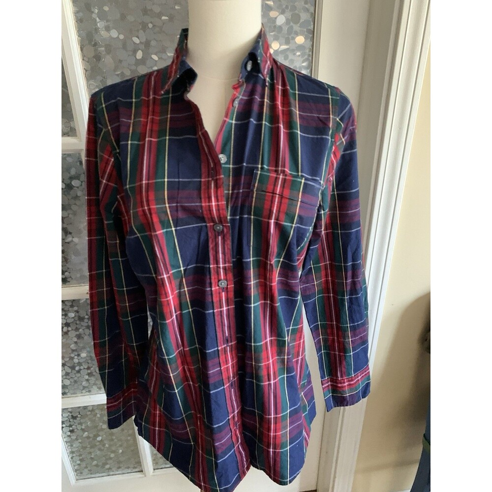 J Crew Tartan Plaid Top Sz S Classic